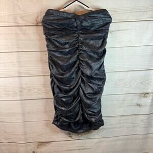 Torrid Gray Animal Reptile Pattern Ruched Front Strapless Dress Size 12